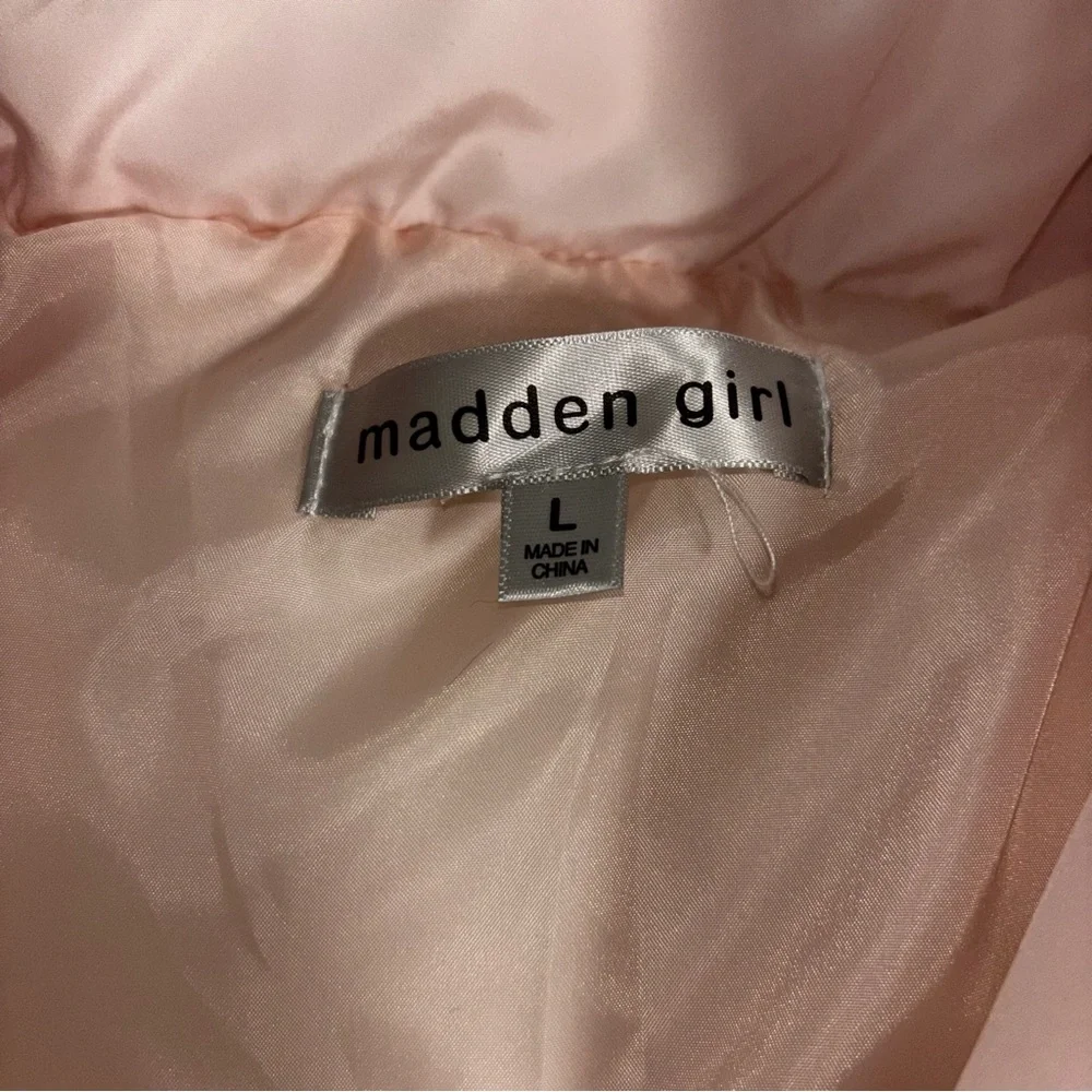 Madden Girl Pink Puffer w/ Bows on Sleeves - Picture 3 of 4